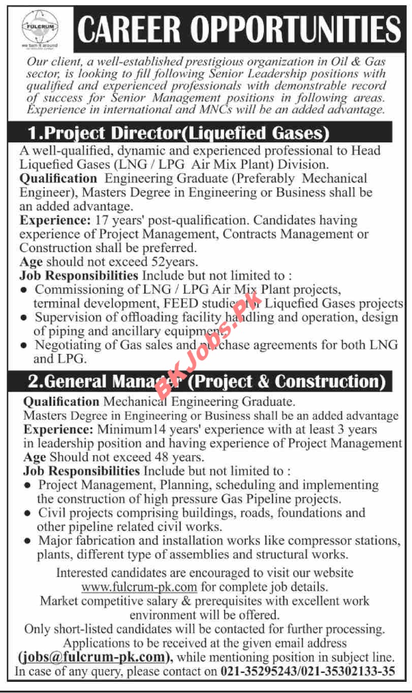 Oil & Gas Sector Jobs for Project Director, General Manager Latest ...