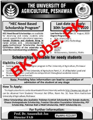 The University Of Agriculture Peshawar Admission Latest ...