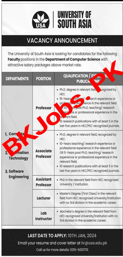 University Of South Asia Latest Jobs 2024 For Teaching Faculty BK Jobs   4182010dda248aa682a5750def083cc3 