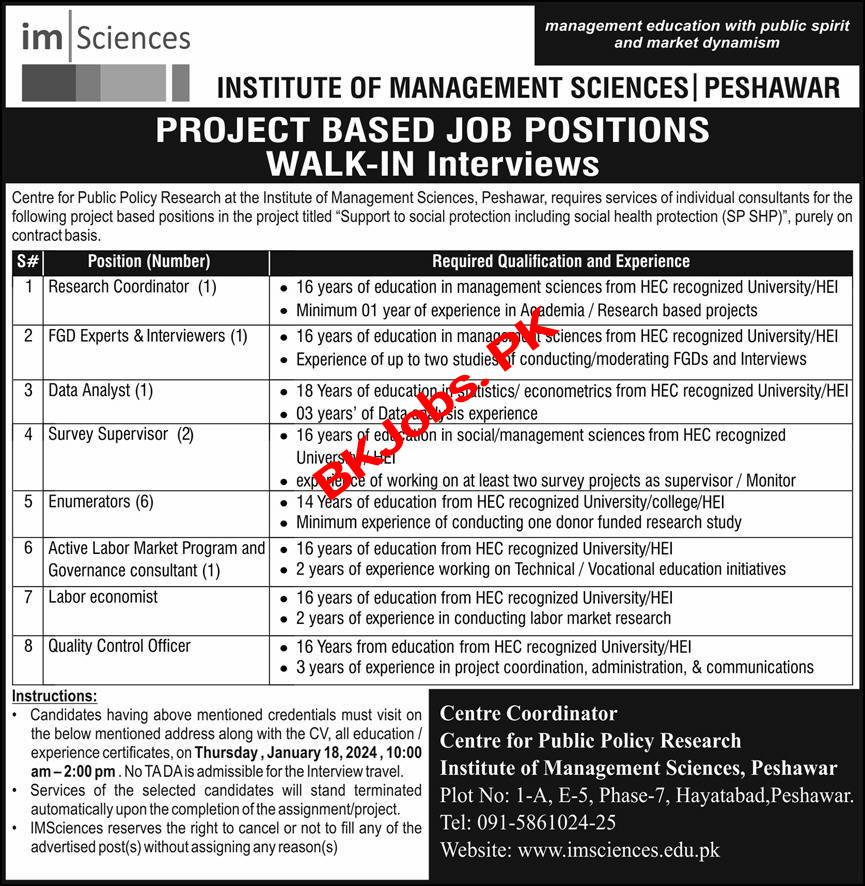 IM Sciences Peshawar Project Based Jobs 2024 BK Jobs   5dd9eb870c2e616b5b50c4a3a1924564 