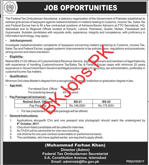 The Federal Tax Ombudsman Secretarial Jobs for Retired 